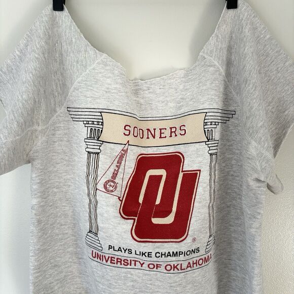 Vintage 80s Discus Athletic Sweatshirt OU Oklahoma Sooners Football Medium USA - Picture 4 of 16